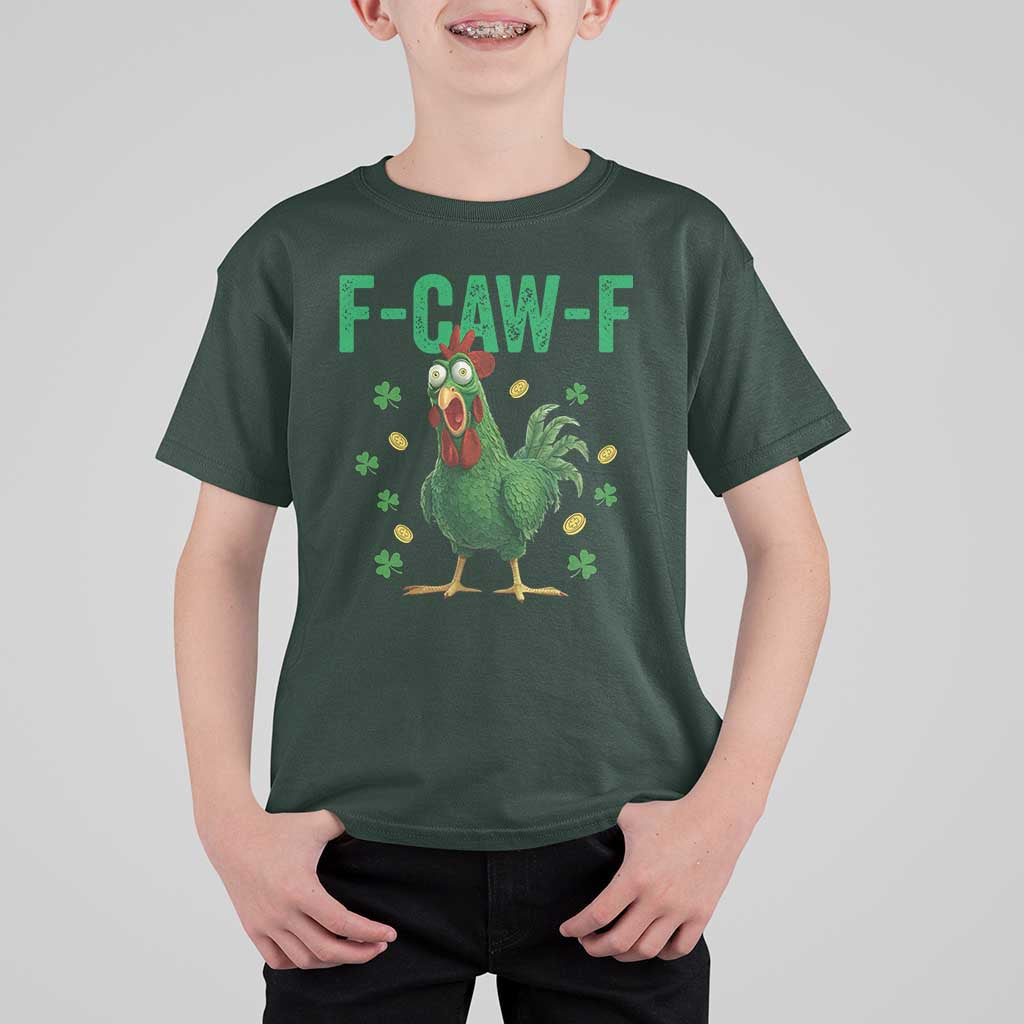 Funny St Patrick Day T Shirt For Kid F-Caw-F Lucky Chicken Meme