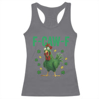 Funny St Patrick Day Racerback Tank Top F-Caw-F Lucky Chicken Meme