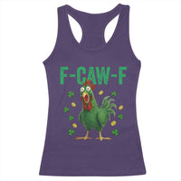 Funny St Patrick Day Racerback Tank Top F-Caw-F Lucky Chicken Meme