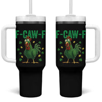 Funny St Patrick Day Tumbler With Handle F-Caw-F Lucky Chicken Meme