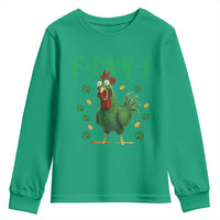 Funny St Patrick Day Youth Sweatshirt F-Caw-F Lucky Chicken Meme