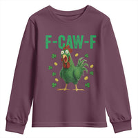 Funny St Patrick Day Youth Sweatshirt F-Caw-F Lucky Chicken Meme