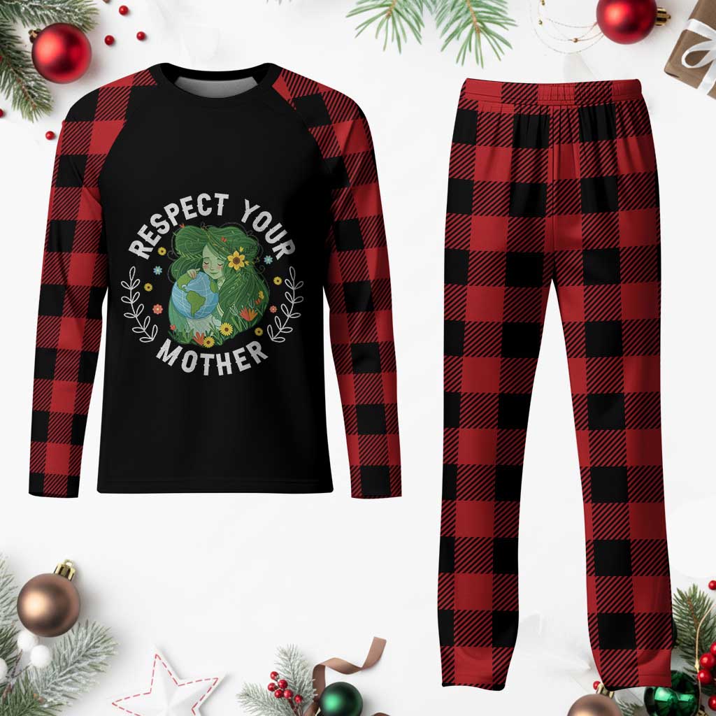 Respect Your Mother Plaid Pajama Set Earth Mother Women Girl