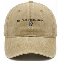 Respect Your Mother Washed Cotton Baseball Cap Funny Sarcastic Earth Day