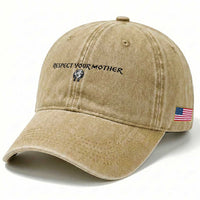 Respect Your Mother Washed Cotton Baseball Cap Funny Sarcastic Earth Day