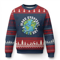 Funny Make Earth Day Every Day Ugly Christmas Sweater Cute Environmental Awareness Earth Day