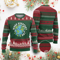Funny Make Earth Day Every Day Ugly Christmas Sweater Cute Environmental Awareness Earth Day