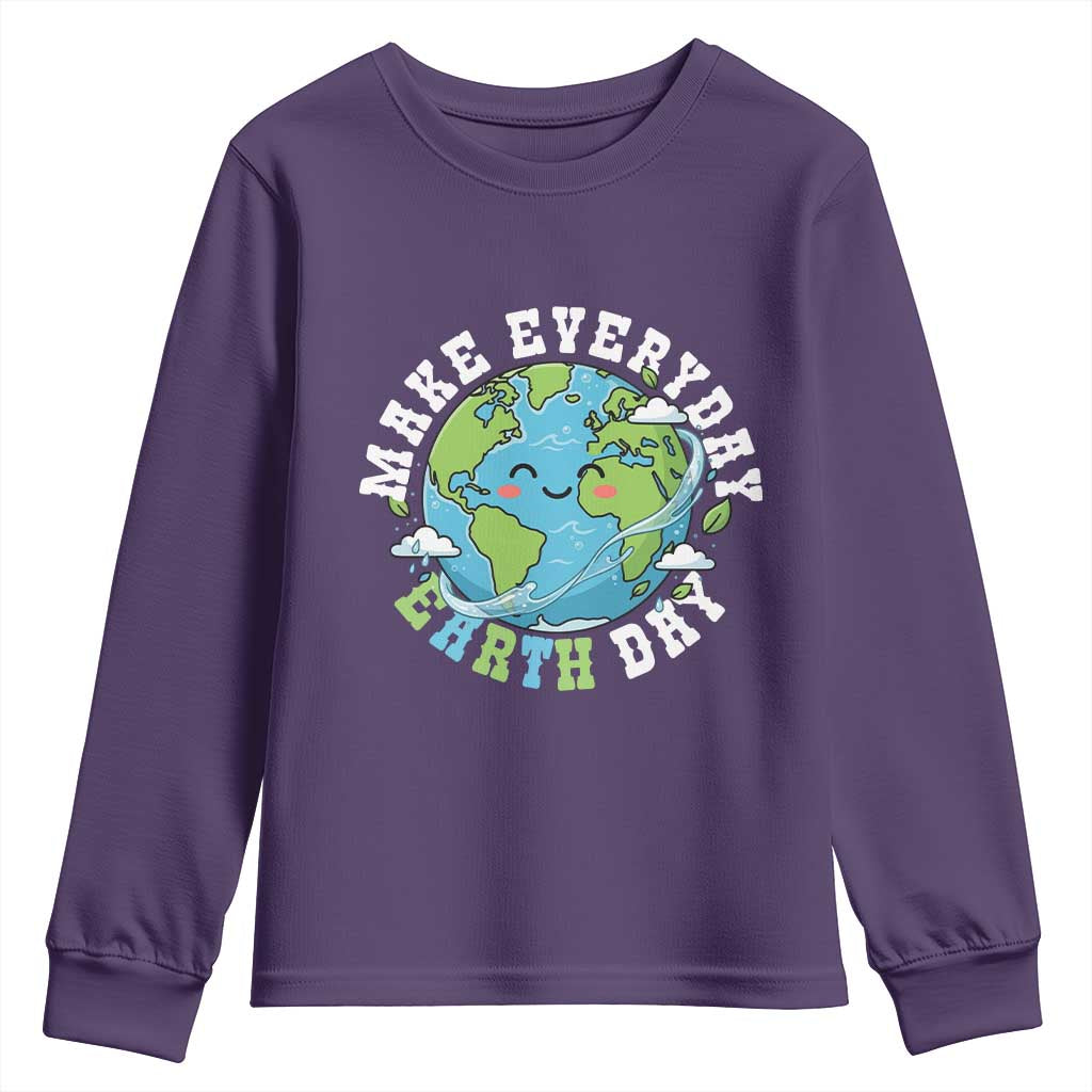 Funny Make Earth Day Every Day Youth Sweatshirt Cute Environmental Awareness Earth Day