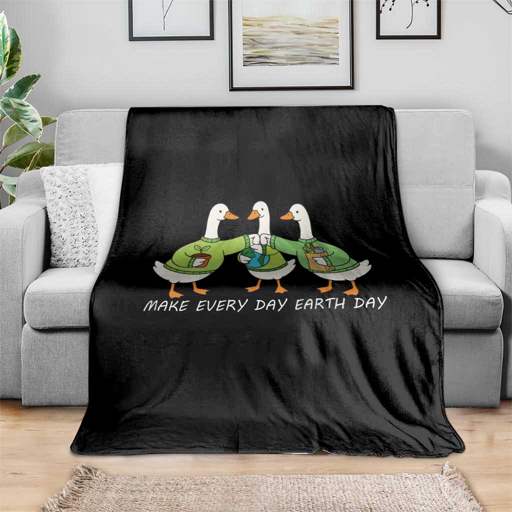 Funny Earth Day Throw Blanket Silly Goose Make Earth Day Every Day