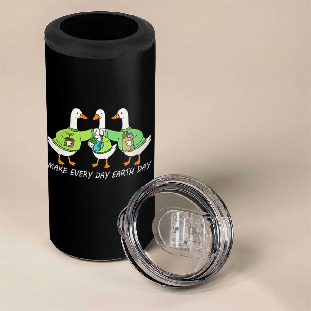 Funny Earth Day 4 in 1 Can Cooler Tumbler Silly Goose Make Earth Day Every Day