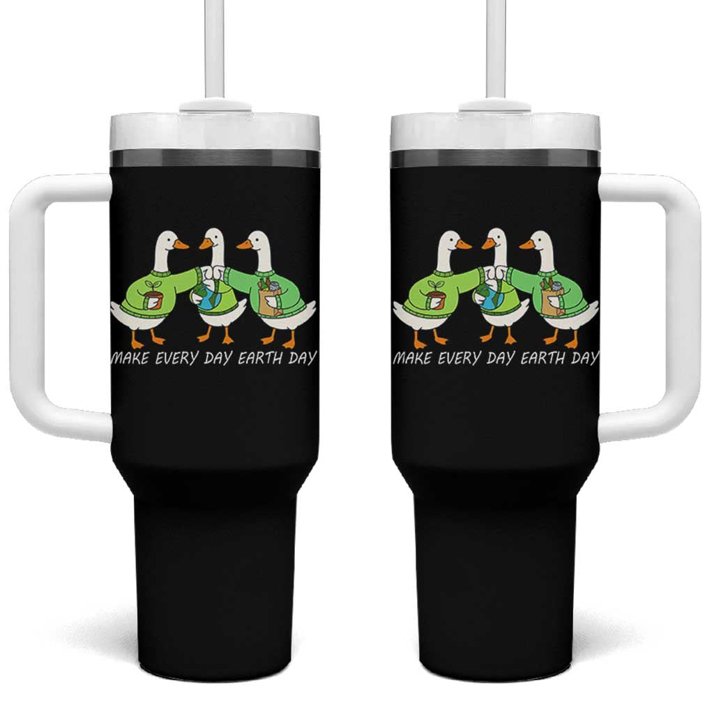 Funny Earth Day Tumbler With Handle Silly Goose Make Earth Day Every Day