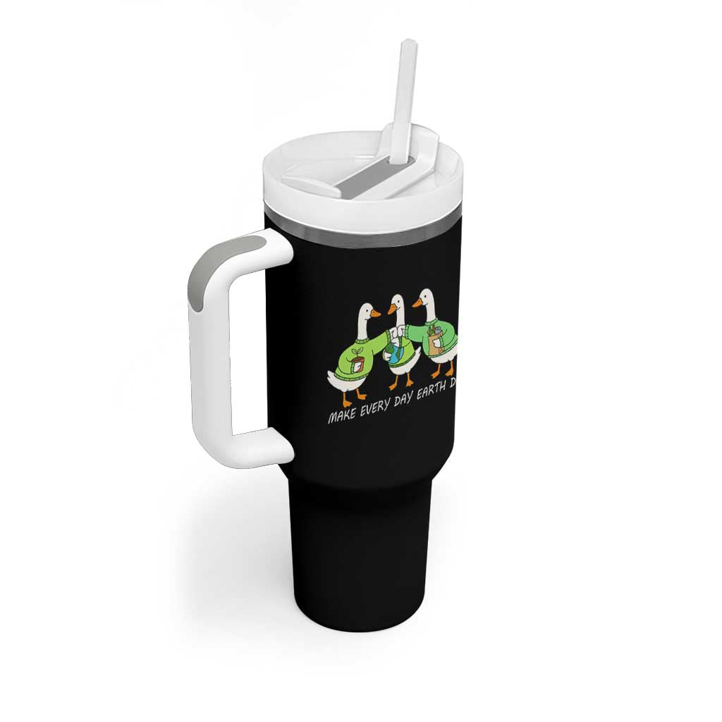 Funny Earth Day Tumbler With Handle Silly Goose Make Earth Day Every Day