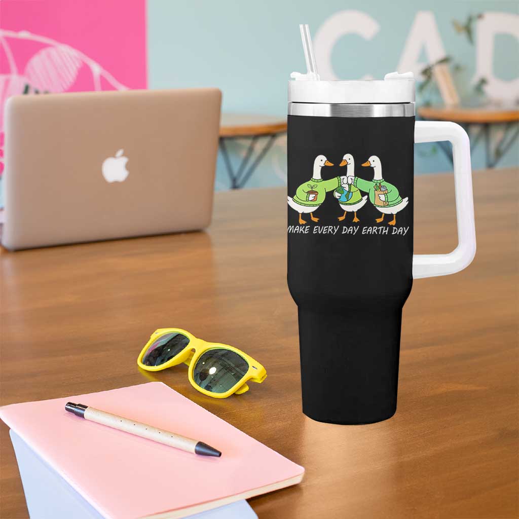 Funny Earth Day Tumbler With Handle Silly Goose Make Earth Day Every Day
