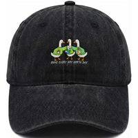Funny Earth Day Washed Cotton Baseball Cap Silly Goose Make Earth Day Every Day