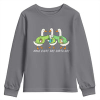 Funny Earth Day Youth Sweatshirt Silly Goose Make Earth Day Every Day