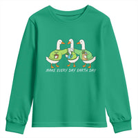 Funny Earth Day Youth Sweatshirt Silly Goose Make Earth Day Every Day