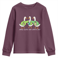 Funny Earth Day Youth Sweatshirt Silly Goose Make Earth Day Every Day