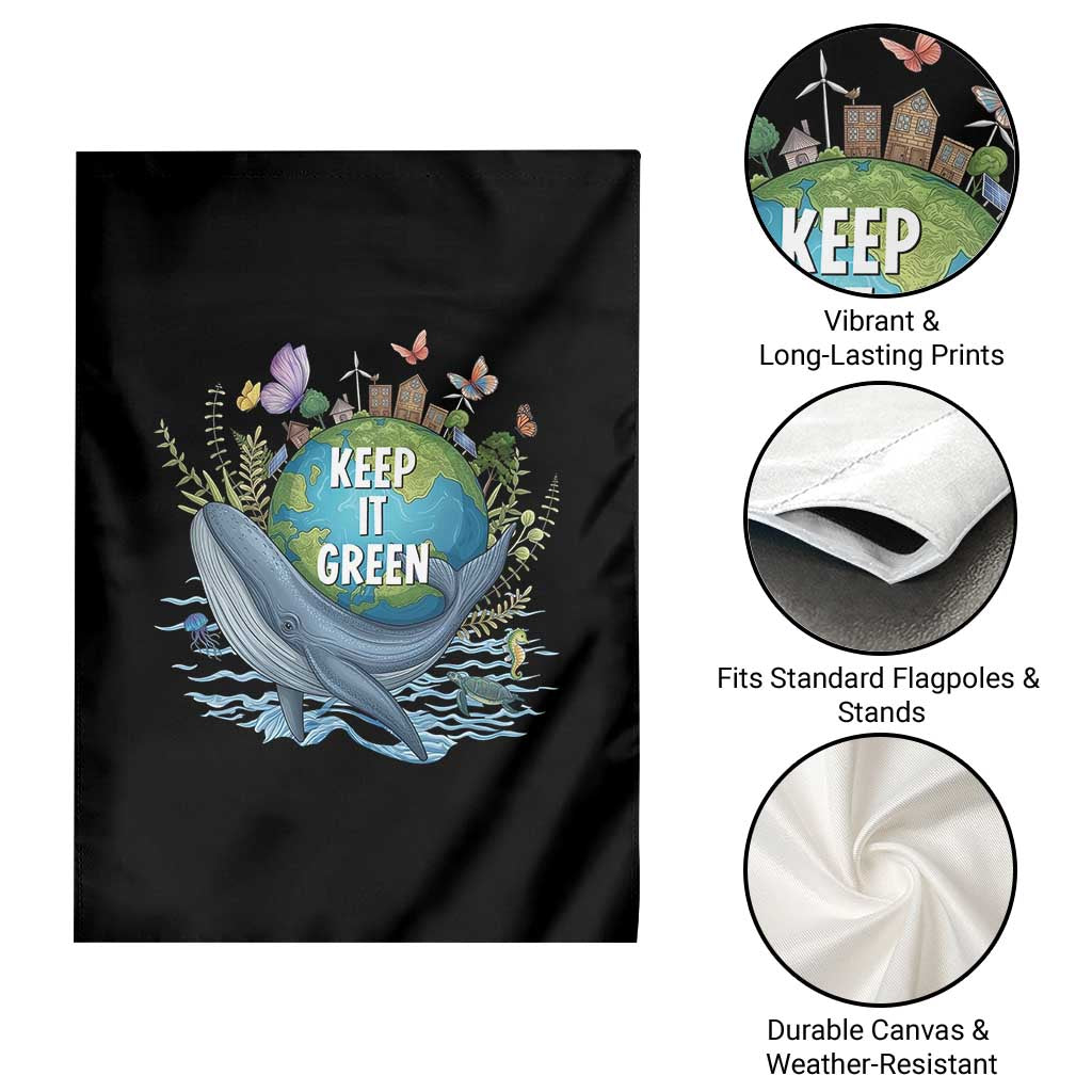 Keep It Green Earth Day Garden Flag Eco-Friendly Nature Environmental Awareness