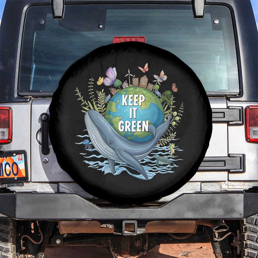 Keep It Green Earth Day Spare Tire Cover Eco-Friendly Nature Environmental Awareness