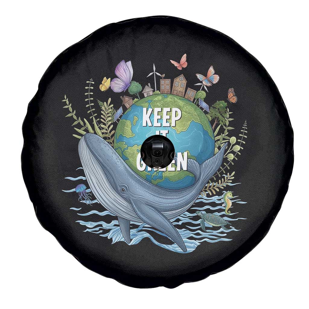Keep It Green Earth Day Spare Tire Cover Eco-Friendly Nature Environmental Awareness