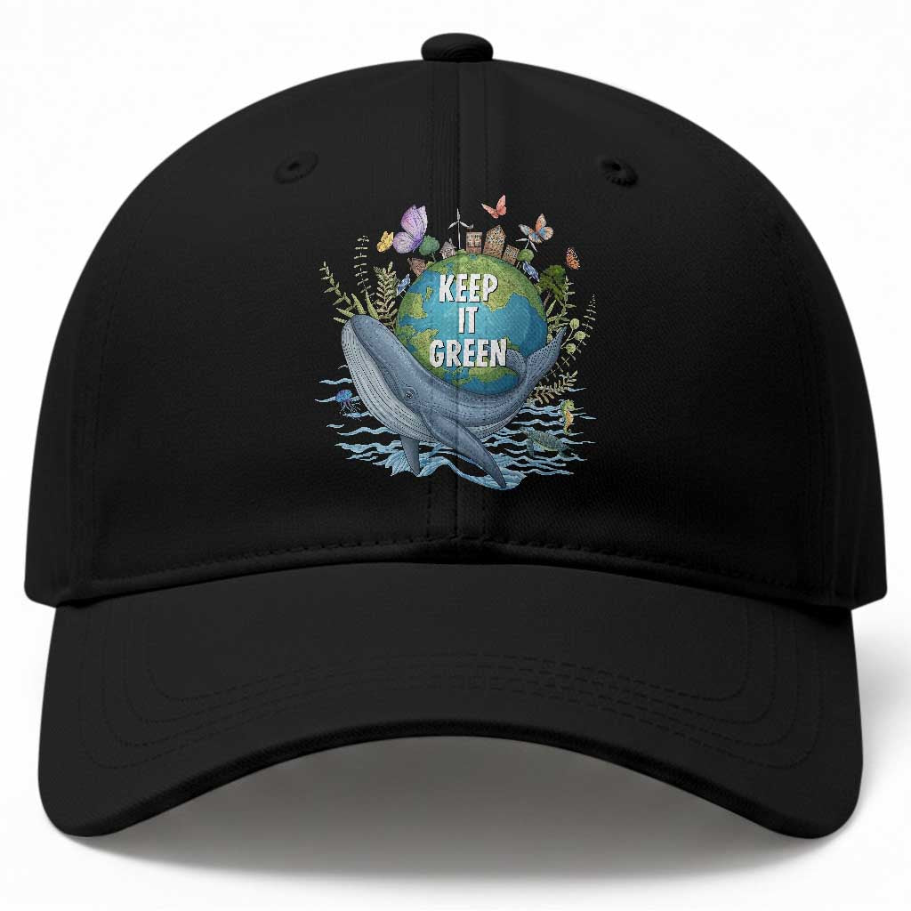 Keep It Green Earth Day Baseball Cap Eco-Friendly Nature Environmental Awareness