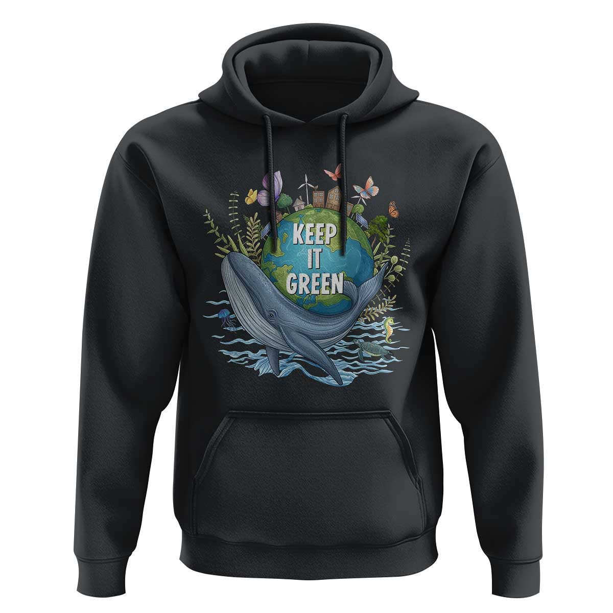 Keep It Green Earth Day Hoodie Eco-Friendly Nature Environmental Awareness