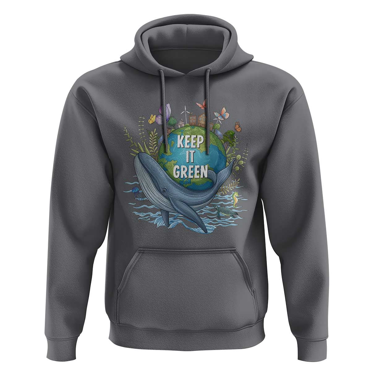 Keep It Green Earth Day Hoodie Eco-Friendly Nature Environmental Awareness