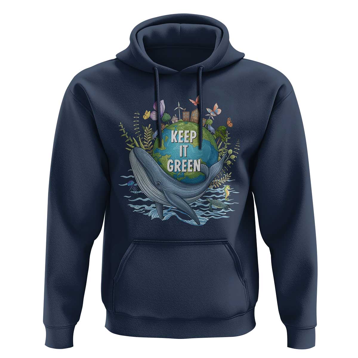 Keep It Green Earth Day Hoodie Eco-Friendly Nature Environmental Awareness