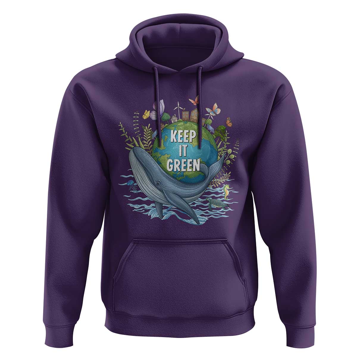 Keep It Green Earth Day Hoodie Eco-Friendly Nature Environmental Awareness