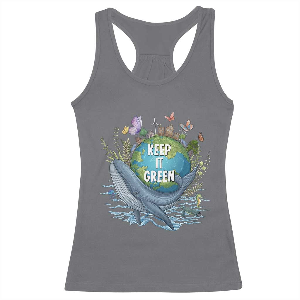 Keep It Green Earth Day Racerback Tank Top Eco-Friendly Nature Environmental Awareness