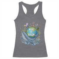 Keep It Green Earth Day Racerback Tank Top Eco-Friendly Nature Environmental Awareness