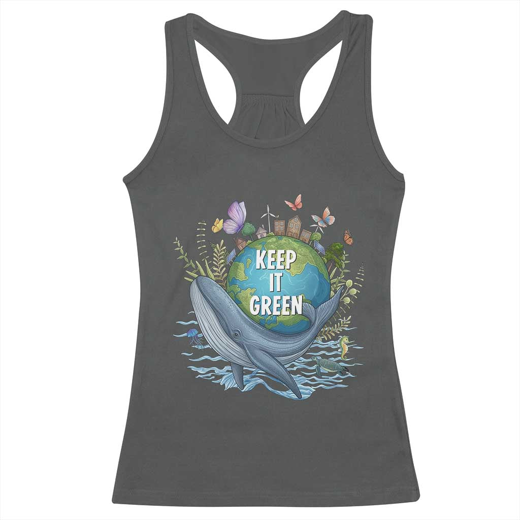 Keep It Green Earth Day Racerback Tank Top Eco-Friendly Nature Environmental Awareness