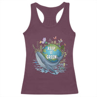 Keep It Green Earth Day Racerback Tank Top Eco-Friendly Nature Environmental Awareness
