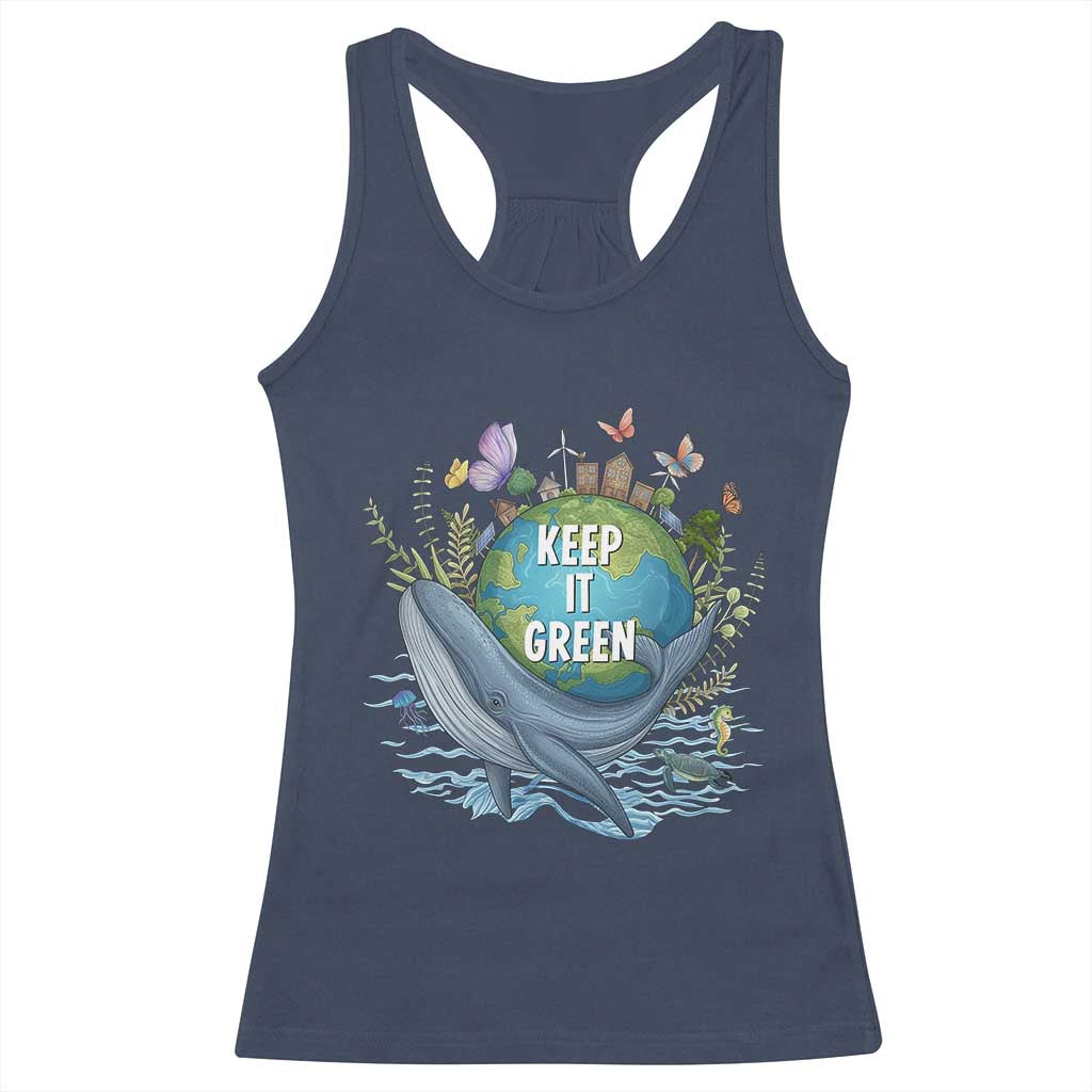 Keep It Green Earth Day Racerback Tank Top Eco-Friendly Nature Environmental Awareness