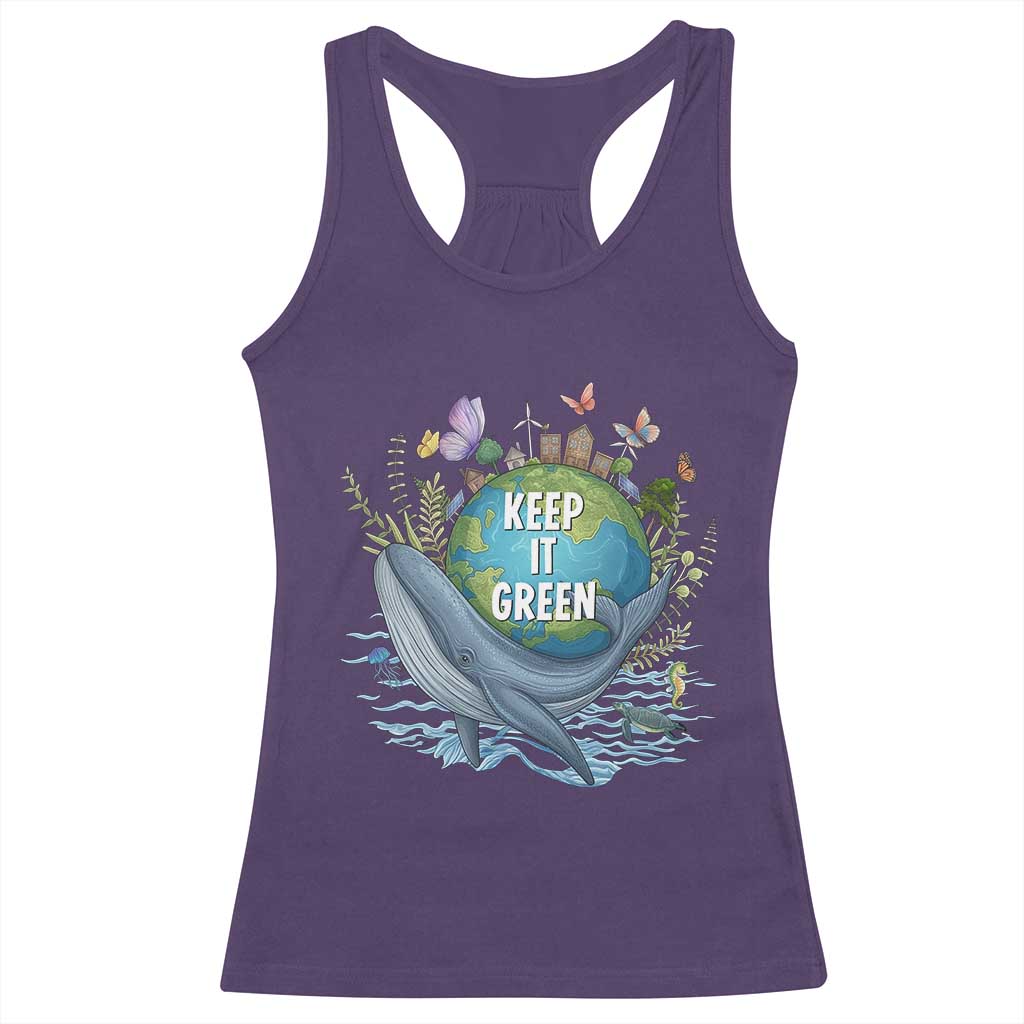 Keep It Green Earth Day Racerback Tank Top Eco-Friendly Nature Environmental Awareness