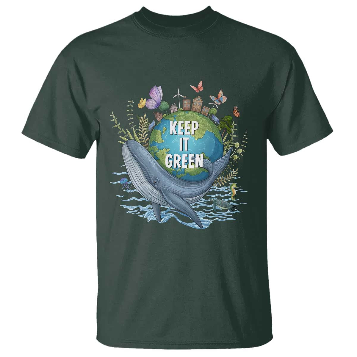 Keep It Green Earth Day T Shirt Eco-Friendly Nature Environmental Awareness