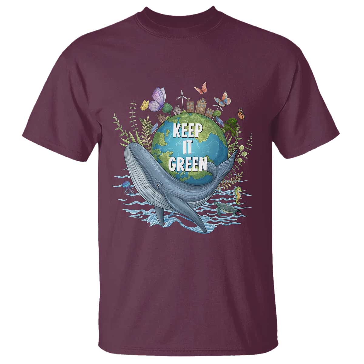 Keep It Green Earth Day T Shirt Eco-Friendly Nature Environmental Awareness