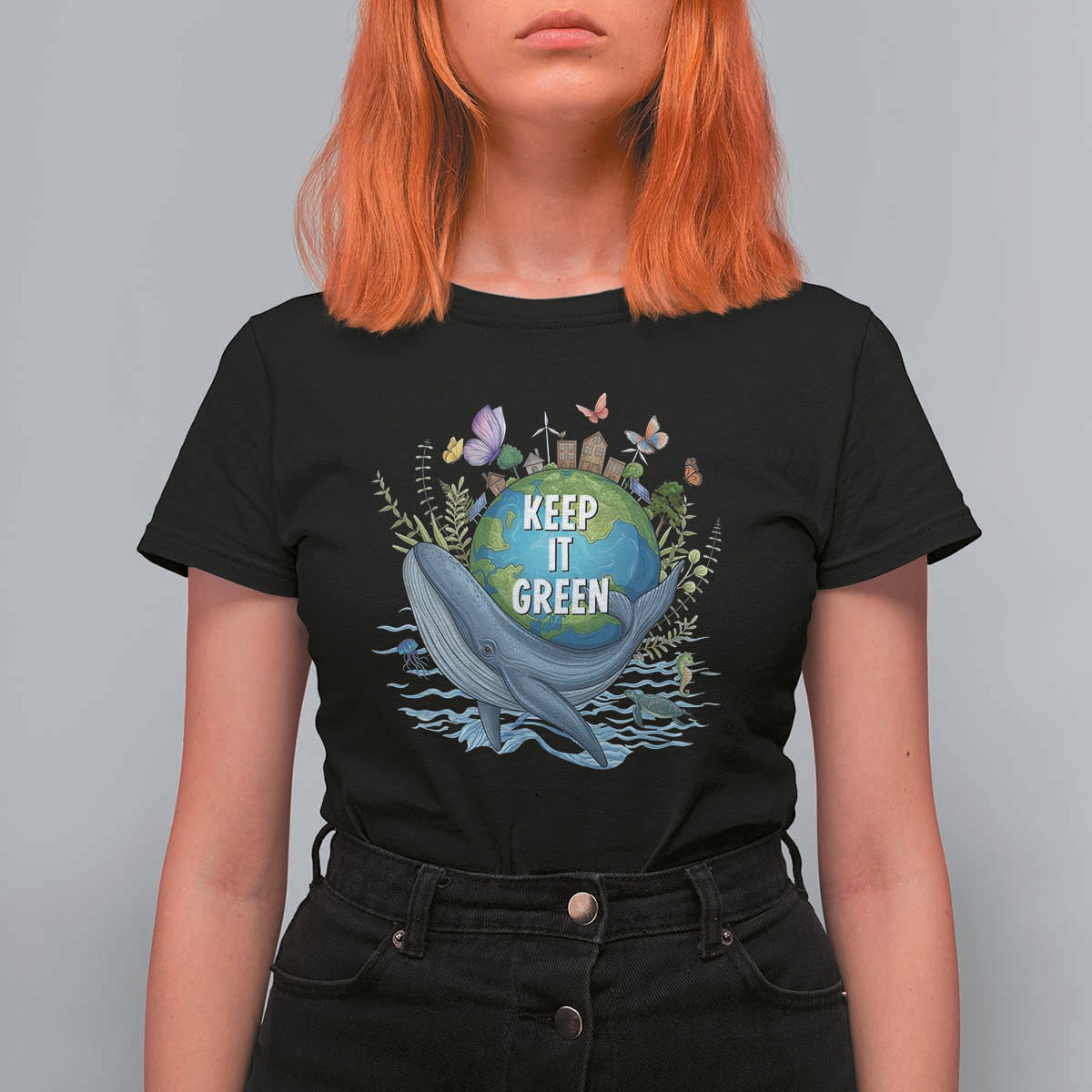 Keep It Green Earth Day T Shirt For Women Eco-Friendly Nature Environmental Awareness