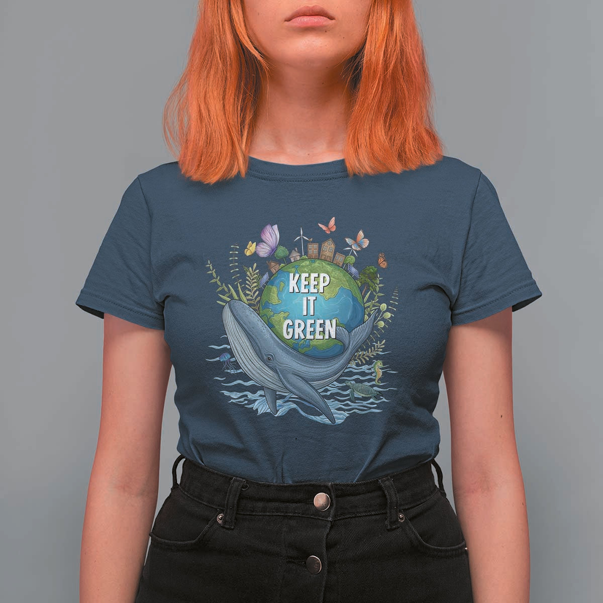 Keep It Green Earth Day T Shirt For Women Eco-Friendly Nature Environmental Awareness
