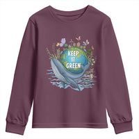 Keep It Green Earth Day Youth Sweatshirt Eco-Friendly Nature Environmental Awareness