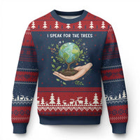 I Speak For The Trees Ugly Christmas Sweater Earth Day Awareness