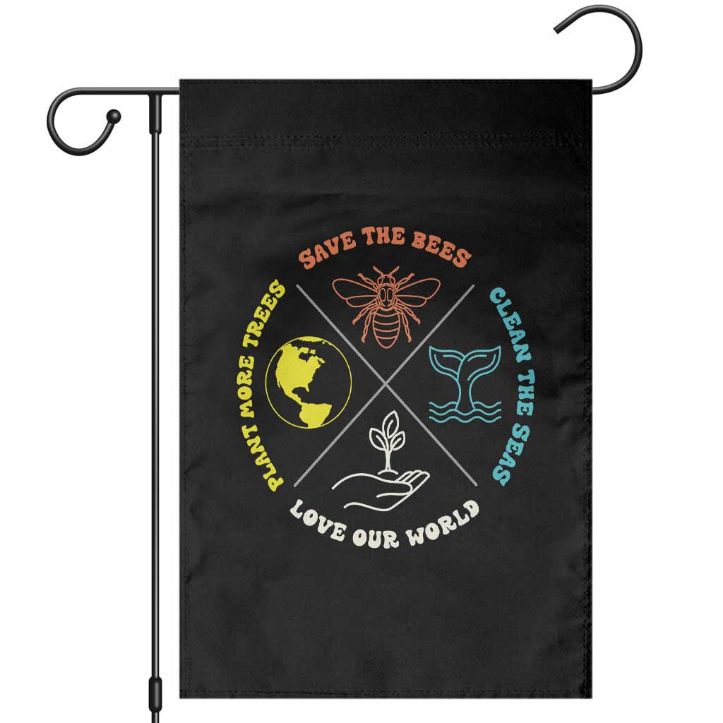 Earth Day Awareness Garden Flag Save The Bees Plant More Trees Clean The Seas Titties