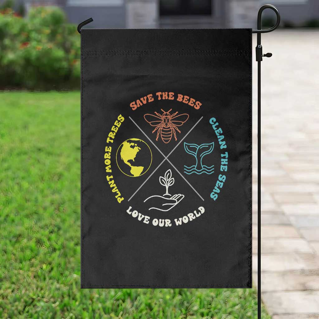 Earth Day Awareness Garden Flag Save The Bees Plant More Trees Clean The Seas Titties