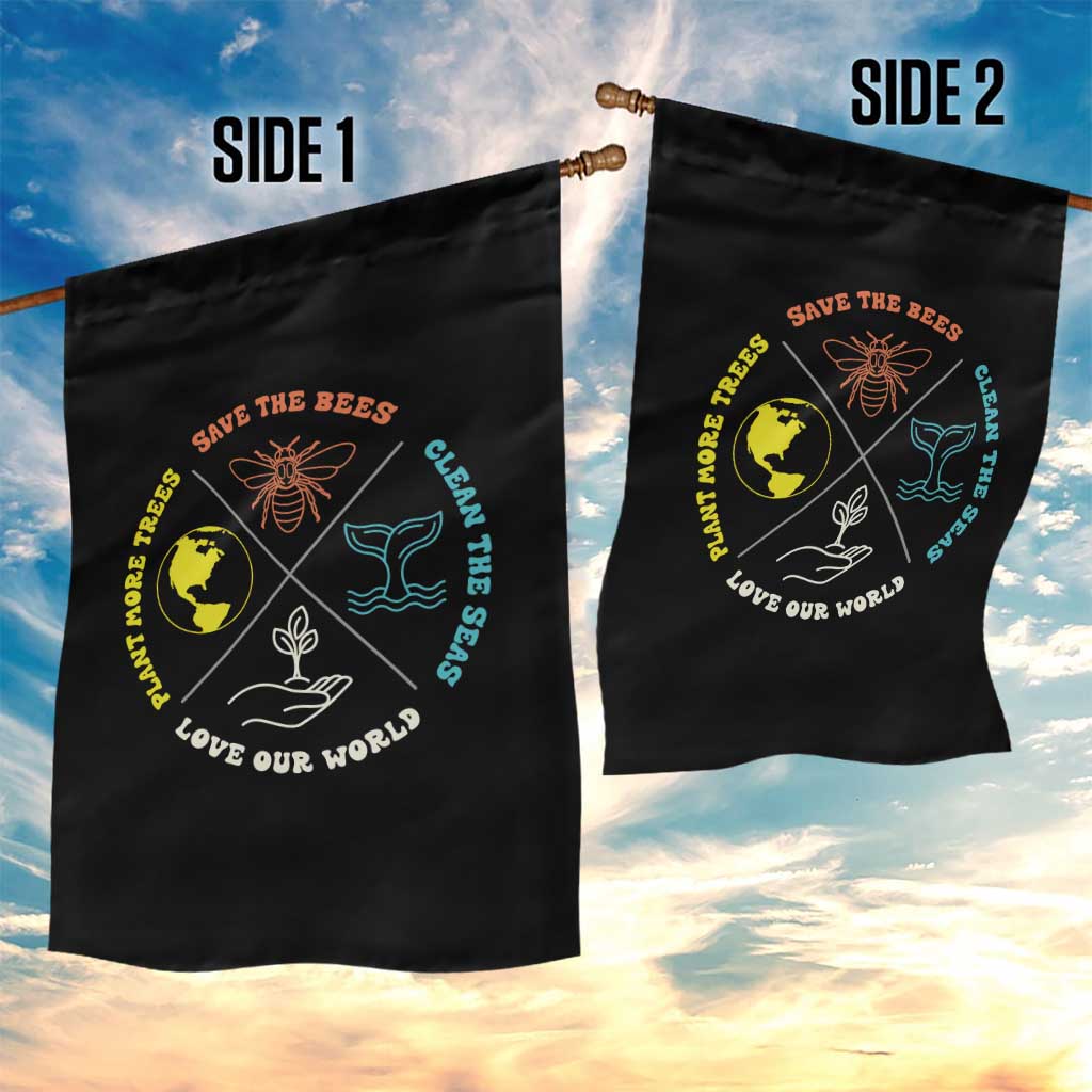 Earth Day Awareness Garden Flag Save The Bees Plant More Trees Clean The Seas Titties
