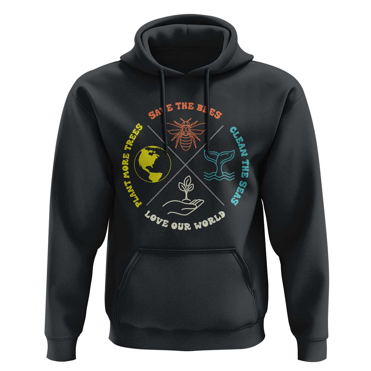 Earth Day Awareness Hoodie Save The Bees Plant More Trees Clean The Seas Titties