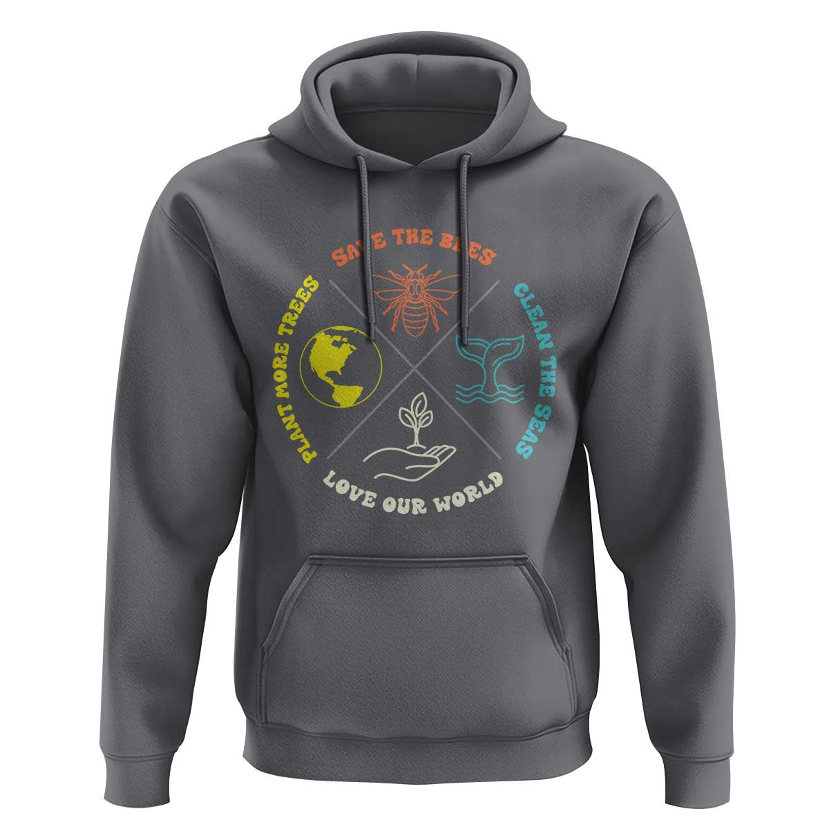 Earth Day Awareness Hoodie Save The Bees Plant More Trees Clean The Seas Titties