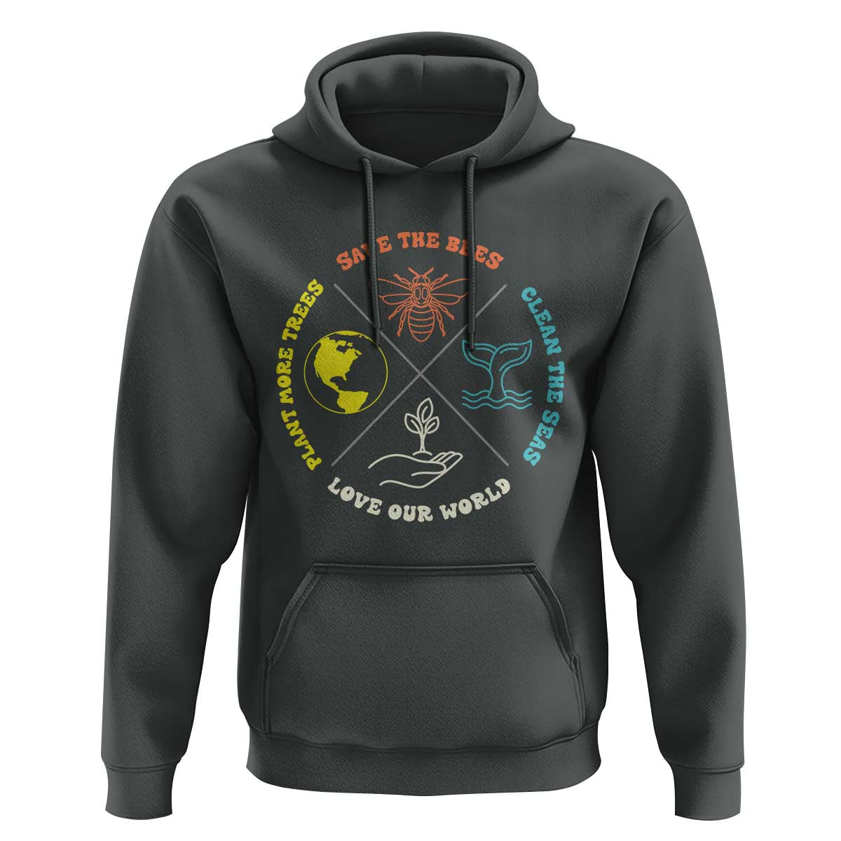 Earth Day Awareness Hoodie Save The Bees Plant More Trees Clean The Seas Titties