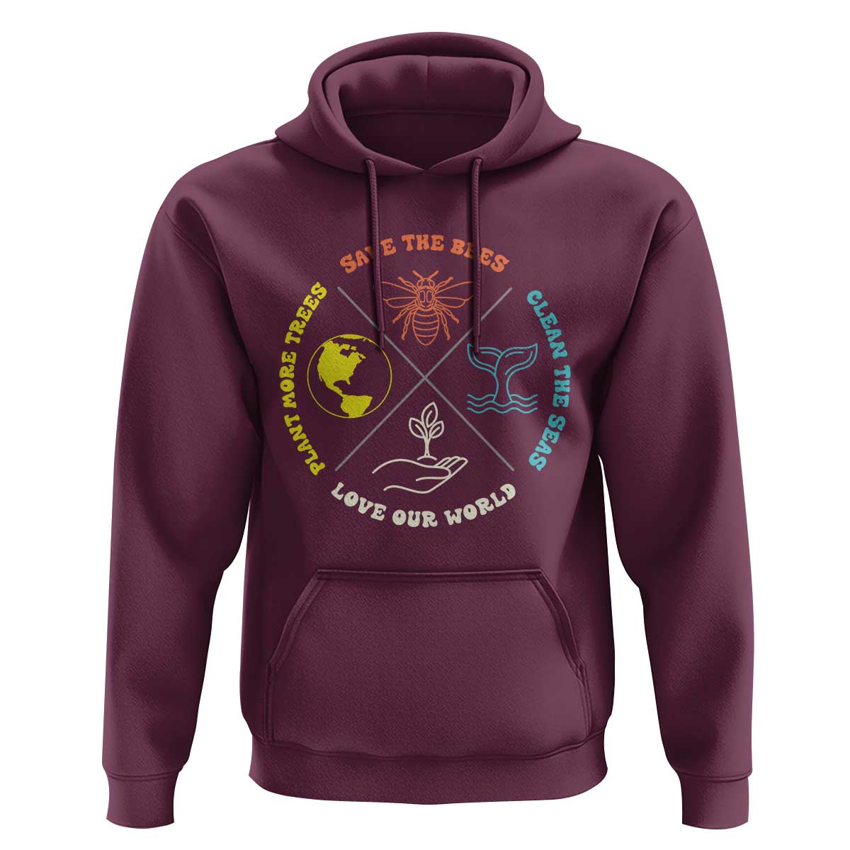 Earth Day Awareness Hoodie Save The Bees Plant More Trees Clean The Seas Titties