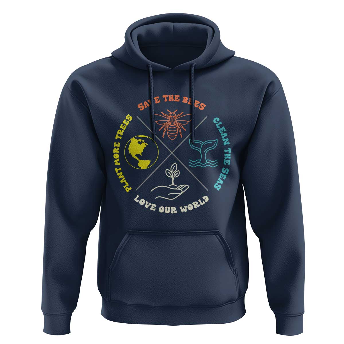 Earth Day Awareness Hoodie Save The Bees Plant More Trees Clean The Seas Titties