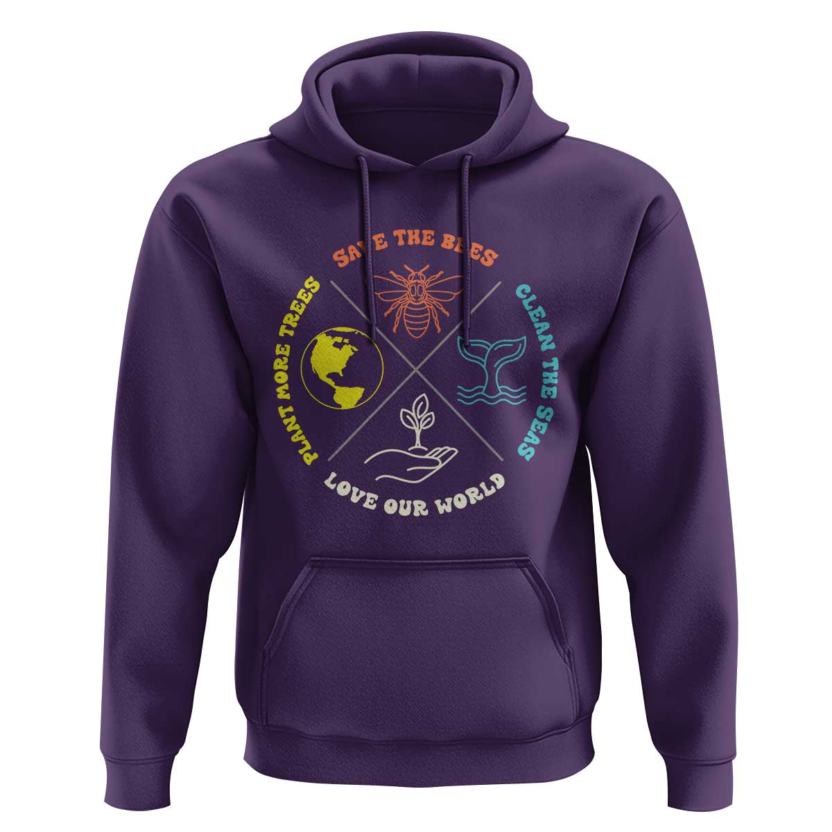 Earth Day Awareness Hoodie Save The Bees Plant More Trees Clean The Seas Titties